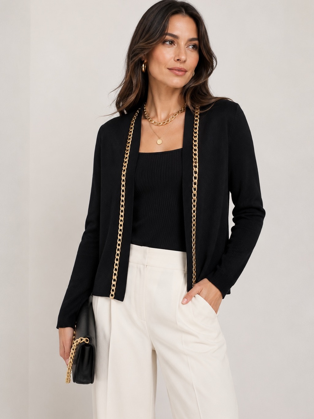 WORTH Chain Trim Cardigan/Jacket Size P